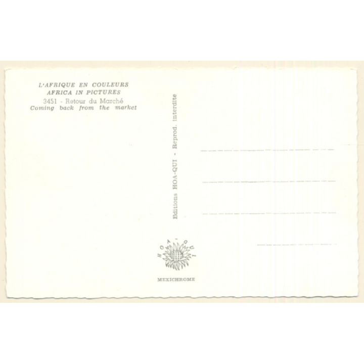 Africa: Retour Du Marché / Topless Indigenous Female - Ethnic (Vintage RPPC Hoa-Qui)