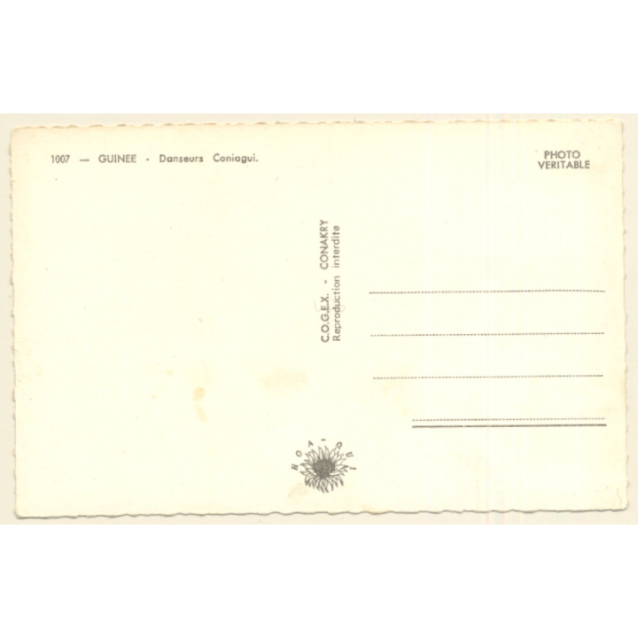 Guinea: Danseurs Coniagui / Dancers With Impressive Headdress (Vintage RPPC Hoa-Qui)