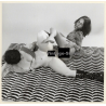 Erotic Study: 2 Semi Nude Girfriends On Striped Blanket / Lesbian INT (Vintage Photo KORENJAK 1970s/1980s)