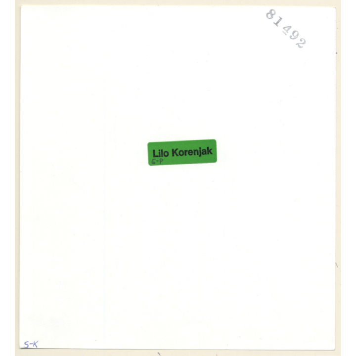 Erotic Study: Busty Dark-Skinned Nude Pulls Down Panties (Vintage Photo KORENJAK 1970s/1980s)