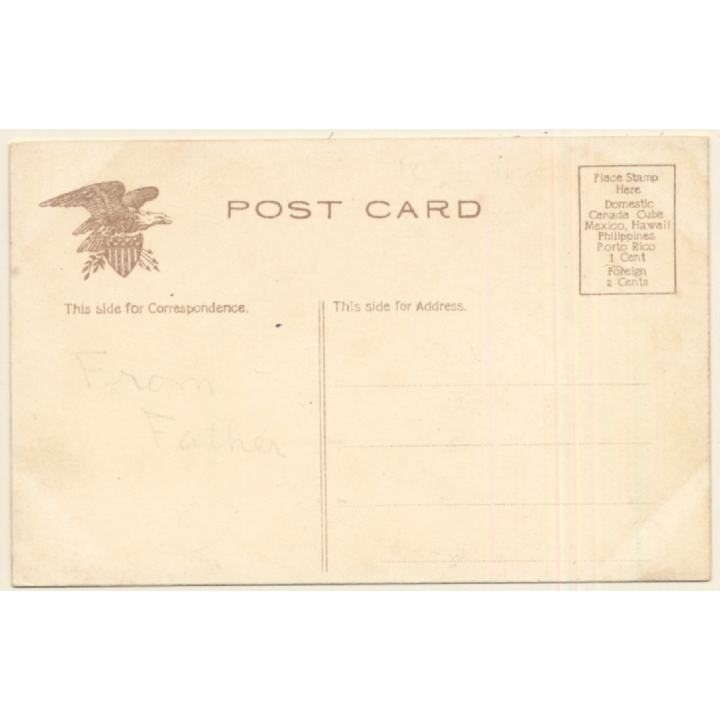 2 Females Sitting Backwards On Donkey / Esel (Vintage PC)