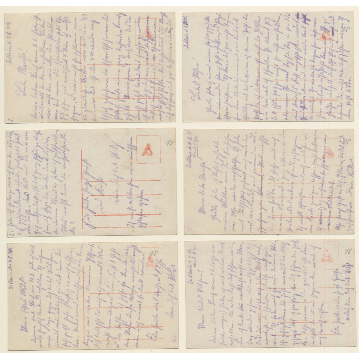 Du Sollst Nicht Hamstern / Romance - Couple In Love (Set Of 6 Vintage RPPCs 1910s)