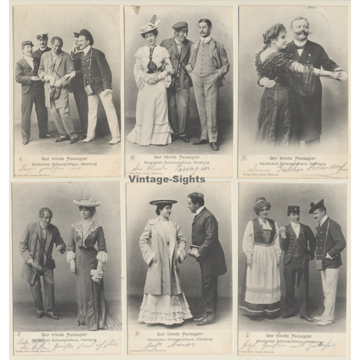 Deutsches Schauspielhaus Hamburg: Der Blinde Passagier (Set Of 6 Vintage PCs 1903)