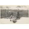 Orange Free State (South Africa): 2 Native Girls Pounding Corn / Ethnic (Vintage RPPC 1925)