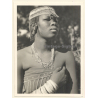 African Girl With Tribal Headdress / Ethnic (Vintage Photo 1940s/1950s)