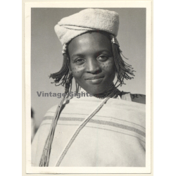 Pretty African Woman With Braids & Headdress / Ethnic (Vintage Photo 1940s/1950s)