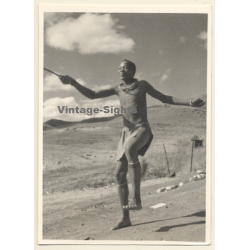 African Tribal Dancer With Loincloth / Ethnic (Vintage Photo 1940s/1950s)