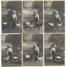 Herzliche Ostergrüsse / Little Girl, Eggs & Chicken - Kitsch (Set Of 6 Vintage RPPCs 1910s)