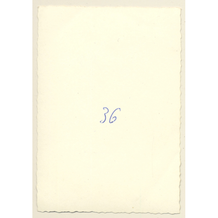 Erotic Study: Kneeling Nude Beach Bunny Playing With Sand (Vintage 2nd Gen. Photo ~1940s/1950s)