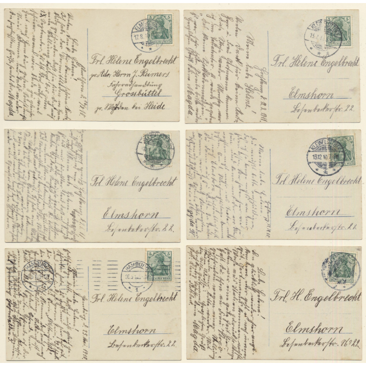 Förster-Christ'l / Romance - Couple - Kitsch (Set Of 6 Vintage RPPCs 1910)