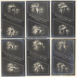 Sah Ein Knab Ein Röslein Steh'n / Romance - Couple - Kitsch (Set Of 6 Vintage RPPCs 1916)