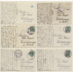Sah Ein Knab Ein Röslein Steh'n / Romance - Couple - Kitsch (Set Of 6 Vintage RPPCs 1916)