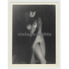 Nude Study: Skinny Busty Nude With Silk Hat (Vintage Photo 1960s)