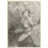 Erotic Study: Nude Asian Female Kneeling In Forest (Vintage Photo GDR ~1970s/1980s)