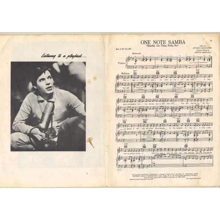 The Best Of The Bossa Nova By Antonio Carlos Jobim (Vintage Booklet: Notes, Patterns MCA 1966)