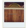 Photo Art: Cable Drum Behind Wood Wall (Vintage Polaroid SX-70 1980s)