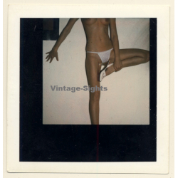 Topless Model - White Panties - Stilettos (Vintage Polaroid Test Shot WOLFGANG KLEIN 1980s)