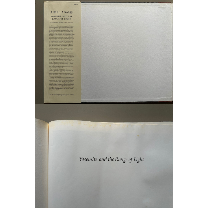 Ansel Adams: Yosemite and the Range of Light (Vintage Book 1.Ed 1979)