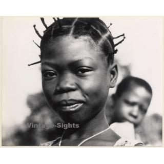 Africa: Portrait Of Young Indigenous Female With Braids / Ethnic (Vintage Photo 1970s/1980s)