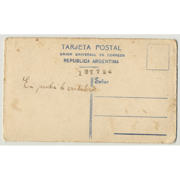 Portrait Of Beautiful Woman W. Hat / Buenos Aires (Vintage Postcard Argentina 1920s/1930s)