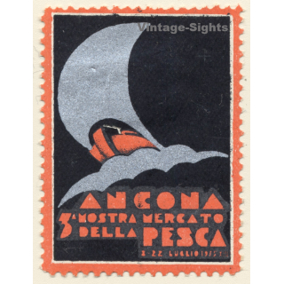 Ancona / Italy: 3. Mostra Mercato Della Pesca 1935 (Vintage Advertisment Vignette)