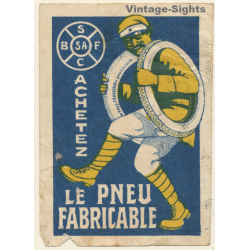 Brussels: Acheten Le Pneu Fabricale Bruxelles (Vintage Advertisment Vignette ~1920s)