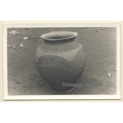Africa / Congo?: Handmade Pot With Traditional Embellishments (Vintage Photo ~1940s/1950s)