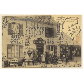 Neufchatel En Bray / France: Café De L'Aventure (Vintage PC 1920s/1930s)