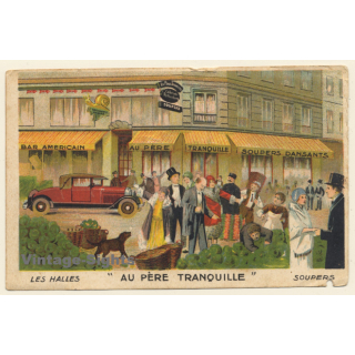 Paris: Au Père Tranquille - Les Halles - Bar Americain (Vintage PC 1933)