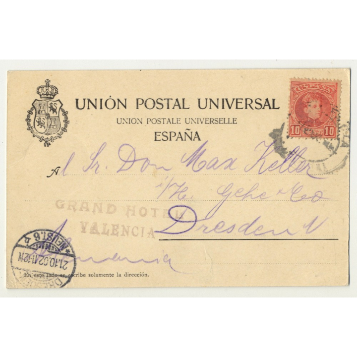 Recuerdo de Valencia: Campesina / Spain (Vintage Postcard 1902)