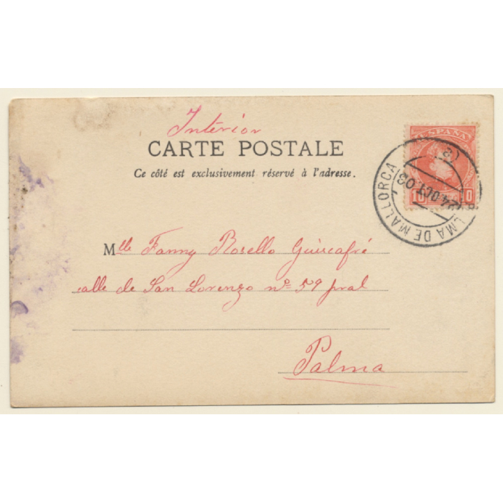 Theater Scene*4: Interracial Couple / Cape - Lute - Romance (Vintage RPPC 1903)