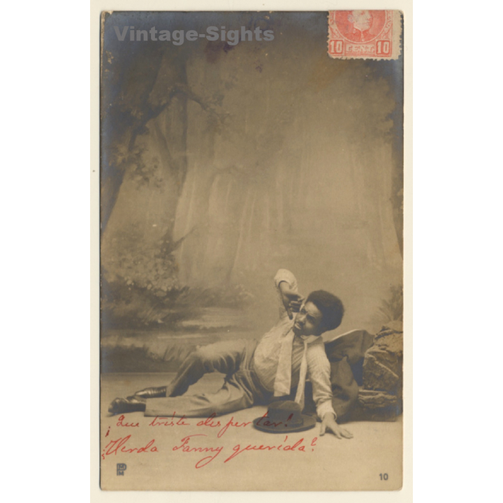 Theater Scene*5: Interracial Couple / Man Solo - Romance (Vintage RPPC 1903)