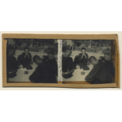Vietnam: Lepers Roll A Cigarette / Leprosy Colony (Vintage Stereo Glass Plate ~1920s/1930s)