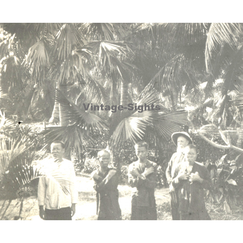 Vietnam: Missionary & Leper In Leprosy Colony (Vintage Stereo Glass Plate ~1920s/1930s)
