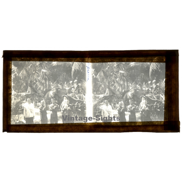 Vietnam: Missionary & Leper In Leprosy Colony (Vintage Stereo Glass Plate ~1920s/1930s)