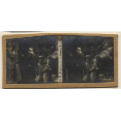 Vietnam: Missionary & Nativ Moï Suffering From Leprosy (Vintage Stereo Glass Plate ~1920s/1930s)