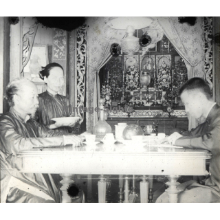 Indochina: Tea Hour In Christian Mission - Native Priest (Vintage Stereo Glass Plate ~1920s/1930s)