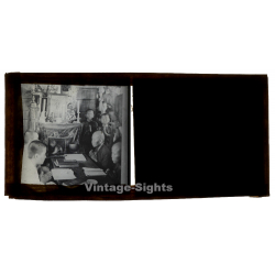 Indochina: Native Kids Are Praying In Christian Mission (Vintage Stereo Glass Plate ~1920s/1930s)