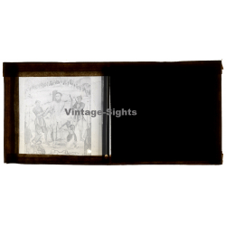 Vietnam: Painting Of Execution Of Missionary Joseph Marchand 1835 (Vintage Stereo Glass Plate ~1920s/1930s)