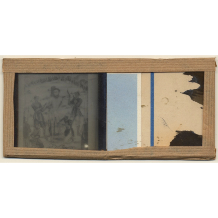 Vietnam: Painting Of Execution Of Missionary Joseph Marchand 1835 (Vintage Stereo Glass Plate ~1920s/1930s)