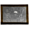 Vietnam: French Missionary With 2 Native Kids With Leprosy (Vintage Glass Plate ~1920s/1930s)