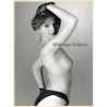 Artistic Erotic Nude Study: Natural Slim Blonde Female*1 / Gloves (Vintage Photo France 1980s)