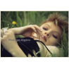 Artistic Erotic Nude Study: Blonde Female On Meadow / Boobs (Vintage Photo France 21 x 30 CM 1980s)