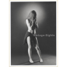 Artistic Erotic Study: Longhaired Nude With Jumper (Vintage Photo France 31 x 24 CM 1980s)