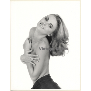 Artistic Erotic Study: Beautiful Topless Blonde Female*1 (Vintage Photo France 31 x 24 CM 1980s)