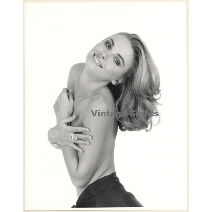 Artistic Erotic Study: Beautiful Topless Blonde Female*1 (Vintage Photo France 31 x 24 CM 1980s)