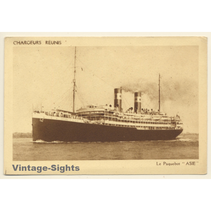 Chargeurs Réunis: Paquebot Asie / Steamer (Vintage PC)
