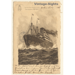HAPAG Linie: Postdampfer Pretoria / Steamer (Vintage PC 1901)