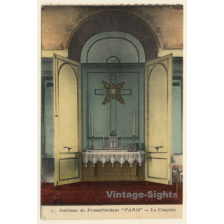 Intérieur Transatlantique Paris / La Chapelle - Steamer (Vintage PC 1924)