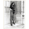 Artistic Erotic Study: Pretty Asian Female Flashing Pantyhose Outdoors (Vintage XL Photo France 30 x 24 CM 1980s)